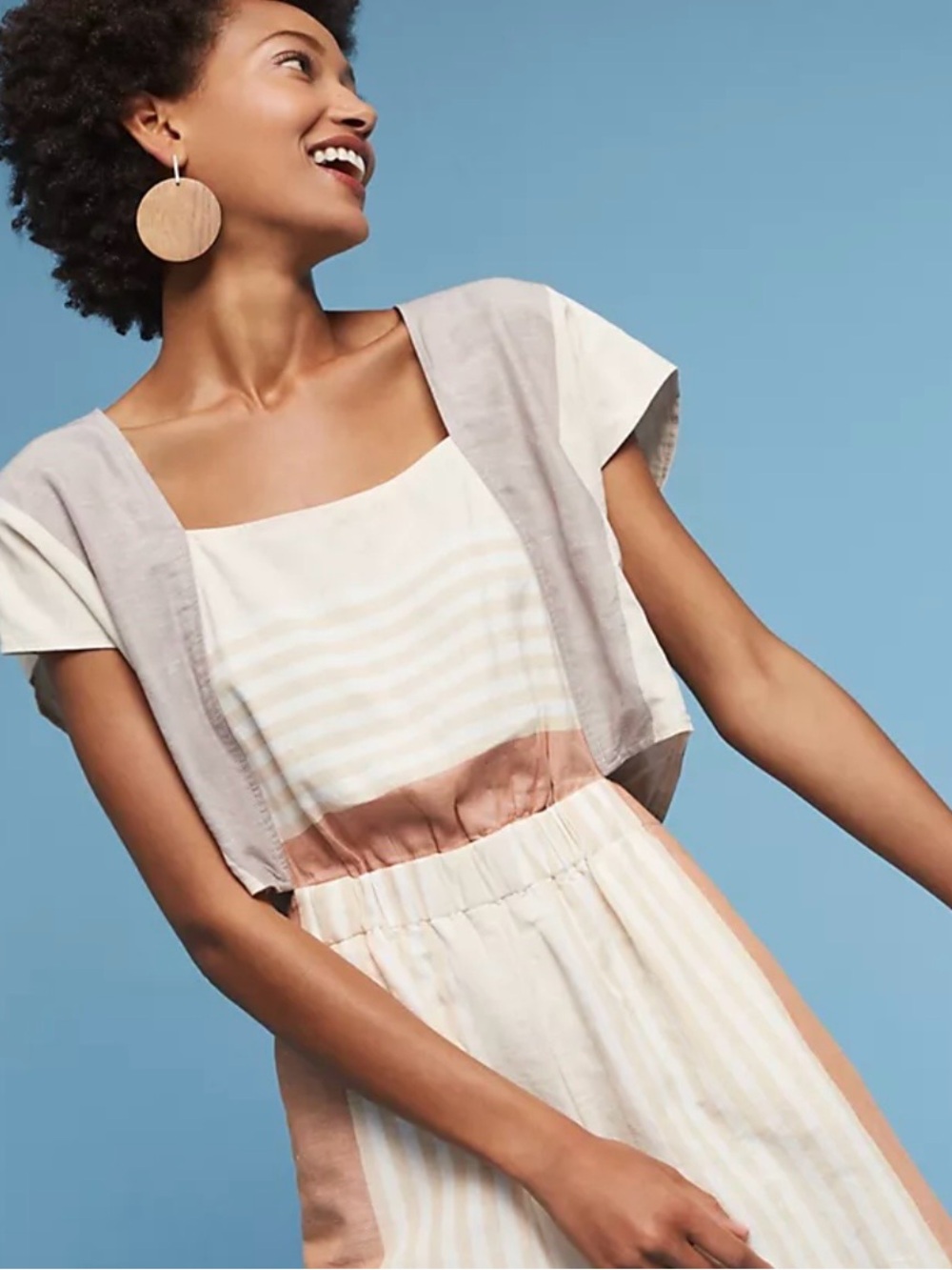 elevenses linen romper, flowy top, sold out, XL